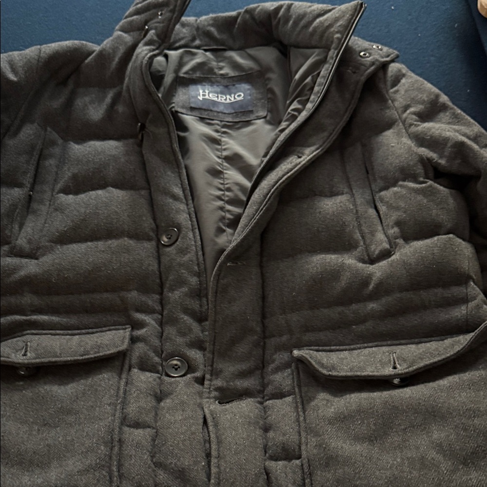 Herno Men's Charcoal Puffer Jacket